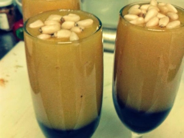 Flûte alla mousse di pesche e vino&nbsp;speziato